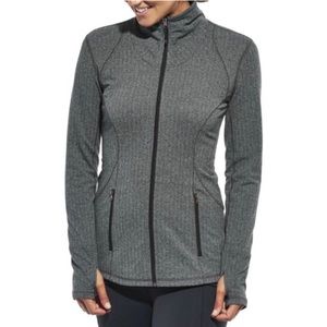 CALIA by Carrie Underwood Gray Essential Herringbone Zip Front Activewear Jacket